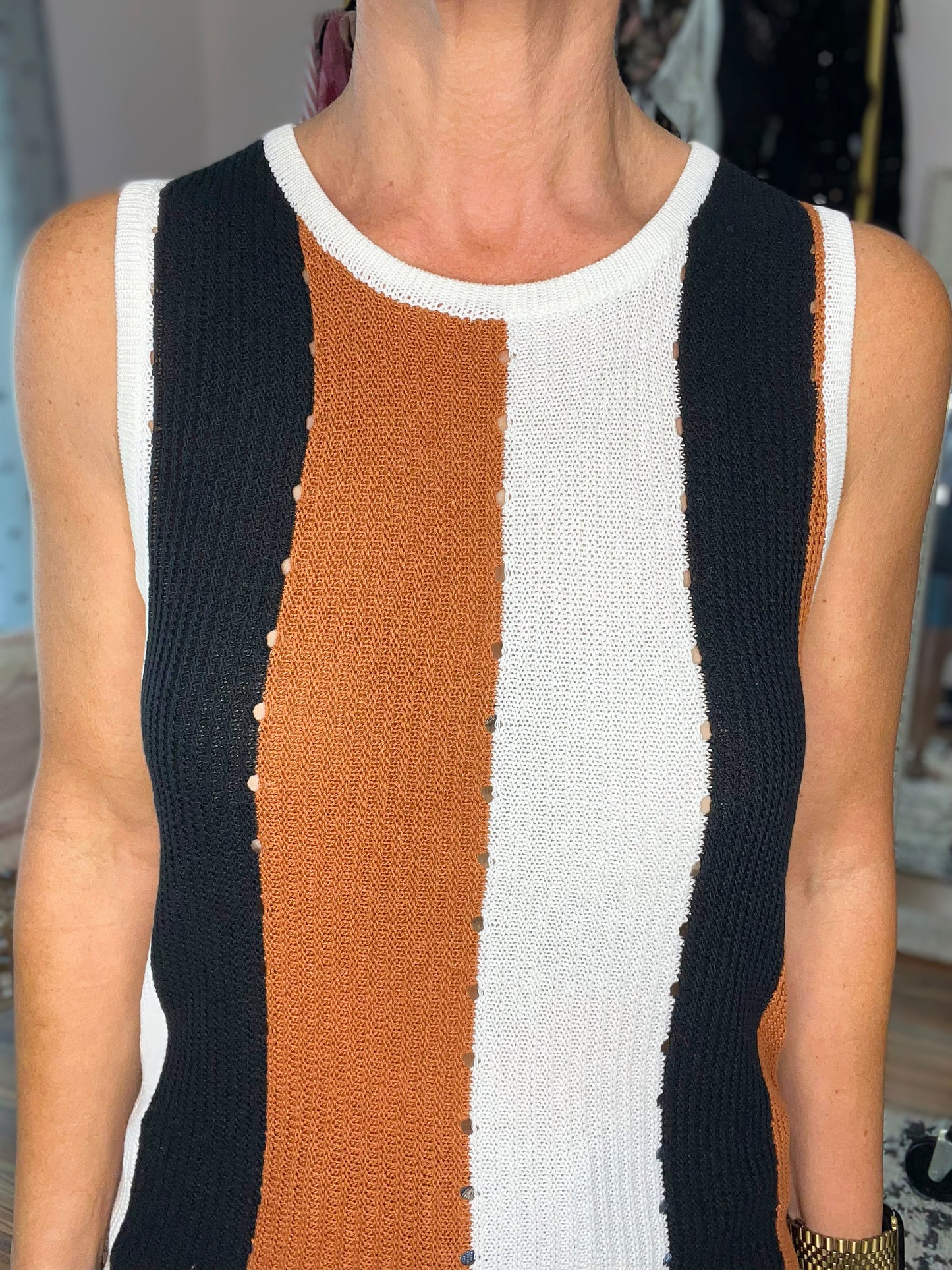 Decidedly Undecided Knit Striped Tank