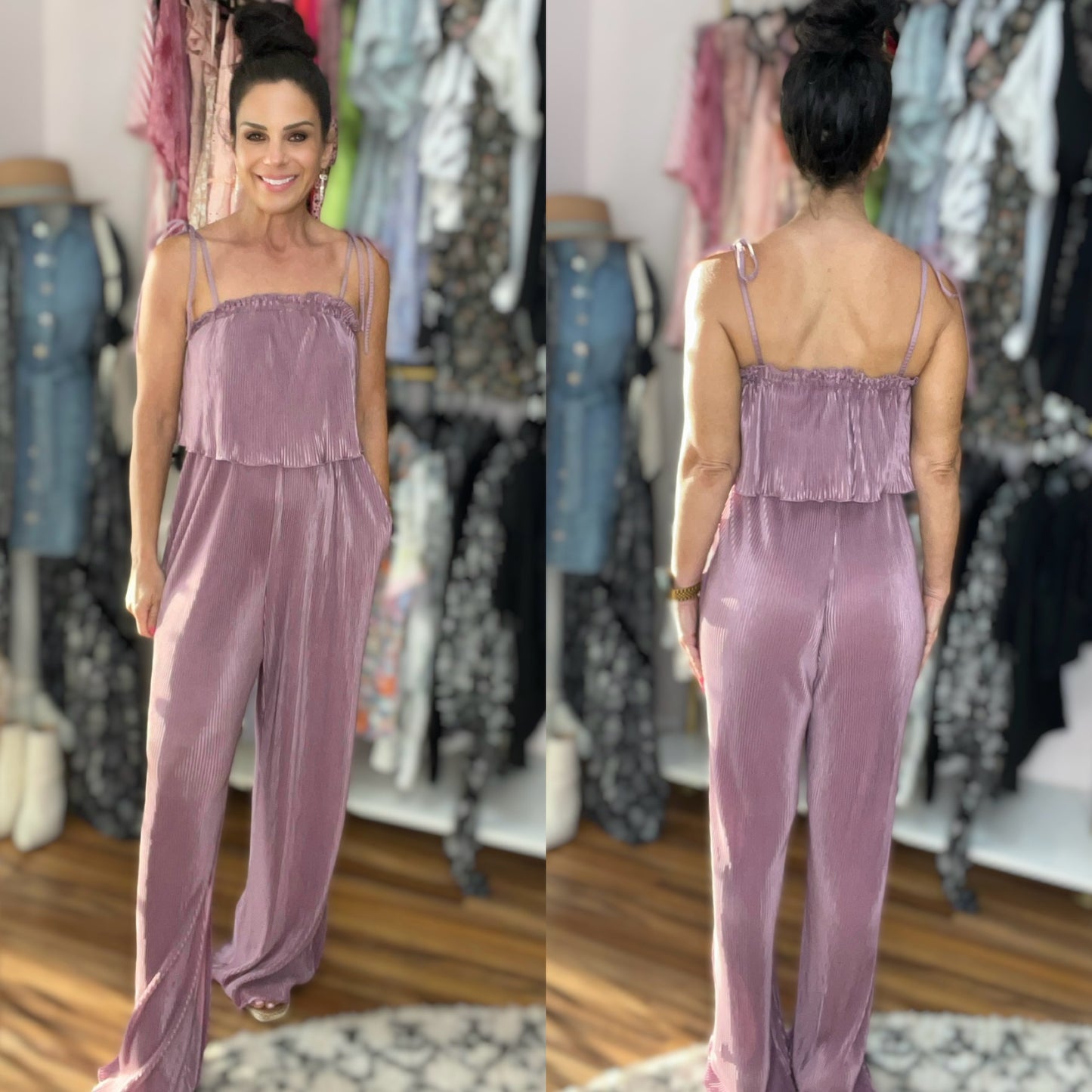 Remi Square Neck Spaghetti Strap Jumpsuit