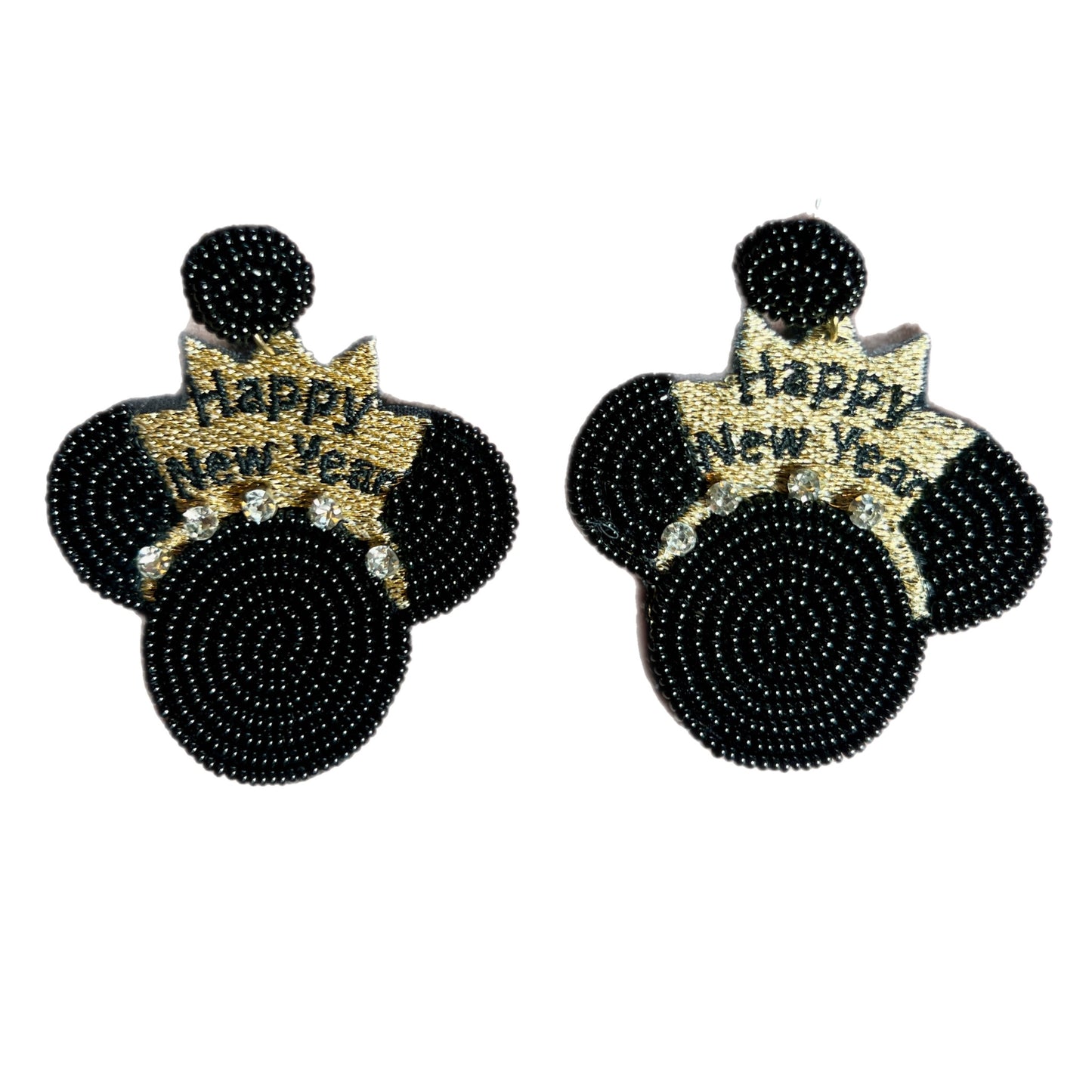 Happy New Year Mickey Earrings