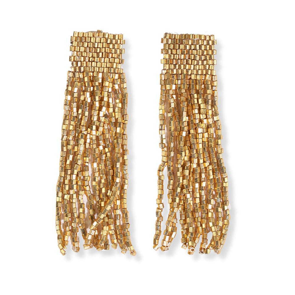 Marilyn Solid Beaded Fringe Earrings