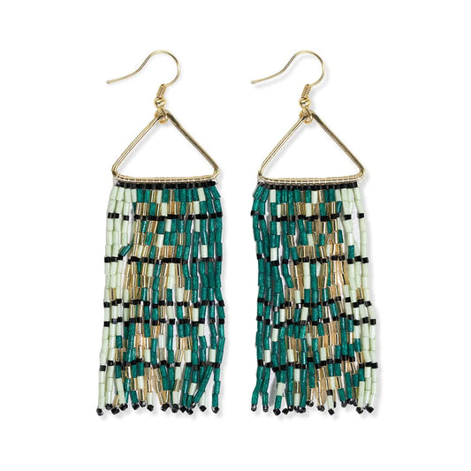 Patricia Emerald Beaded Earrings