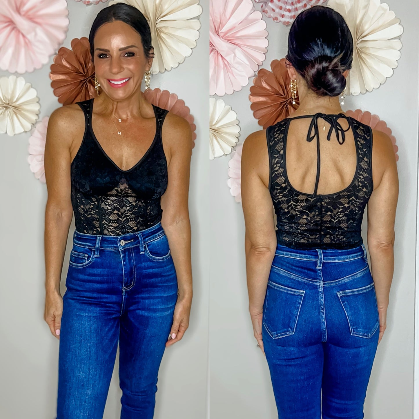 Lana Black Lace Bodysuit