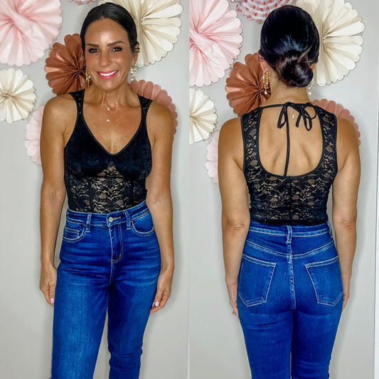 Lana Black Lace Bodysuit