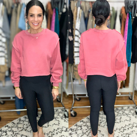 Izzy Inside-Out Cropped Sweatshirt