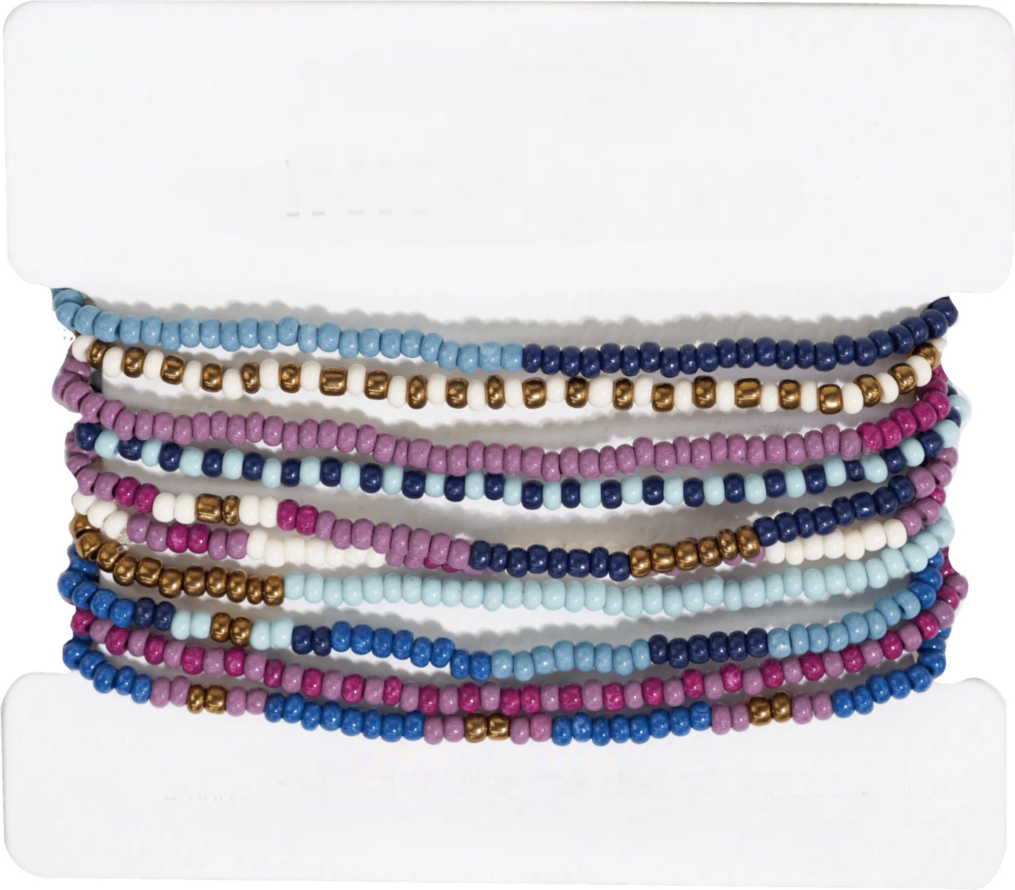 Sage Mixed Stripe Beaded 10 Strand Stretch Bracelet Set - 2 color options