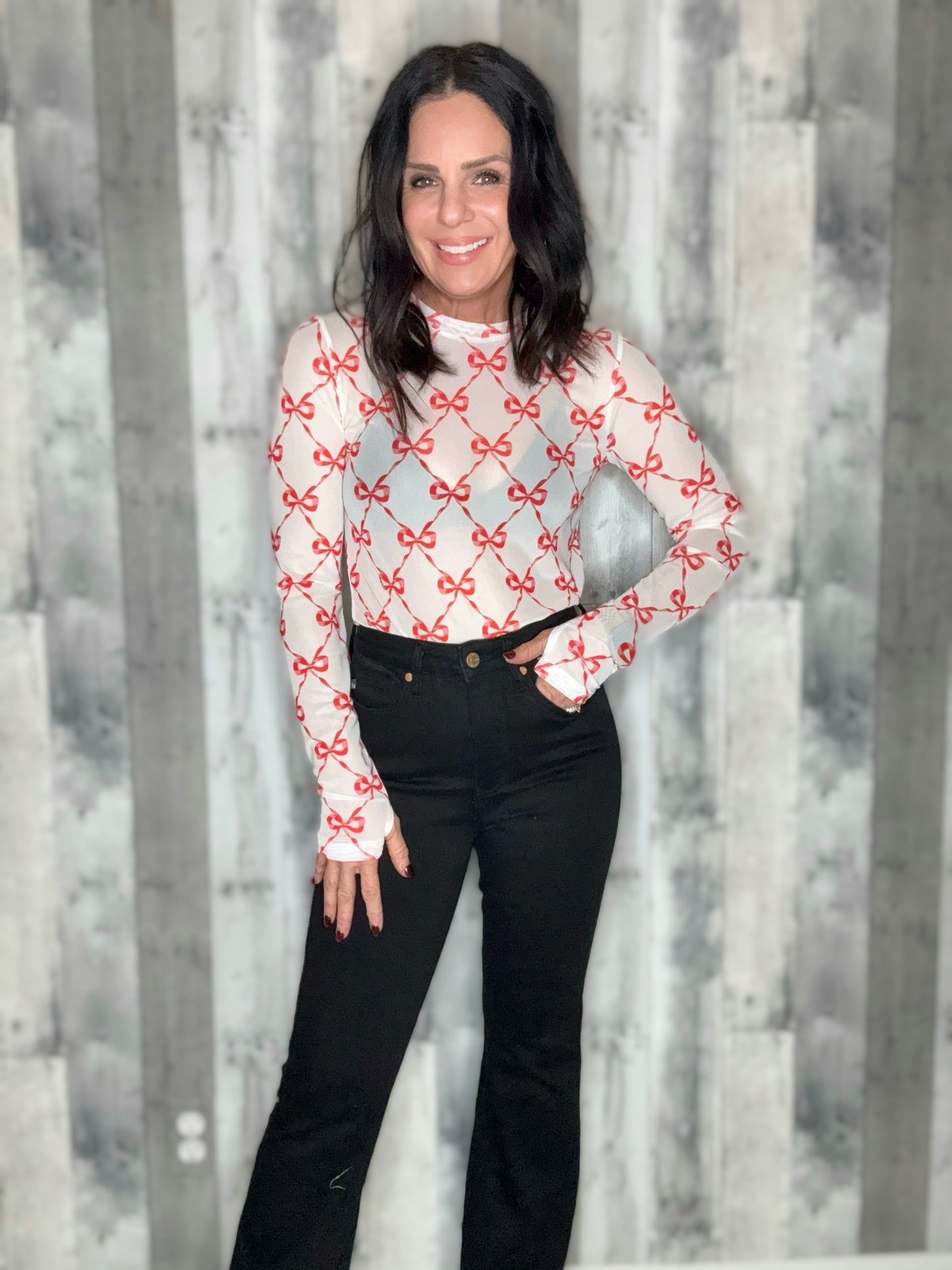 Holiday Dress It Up Mesh Top