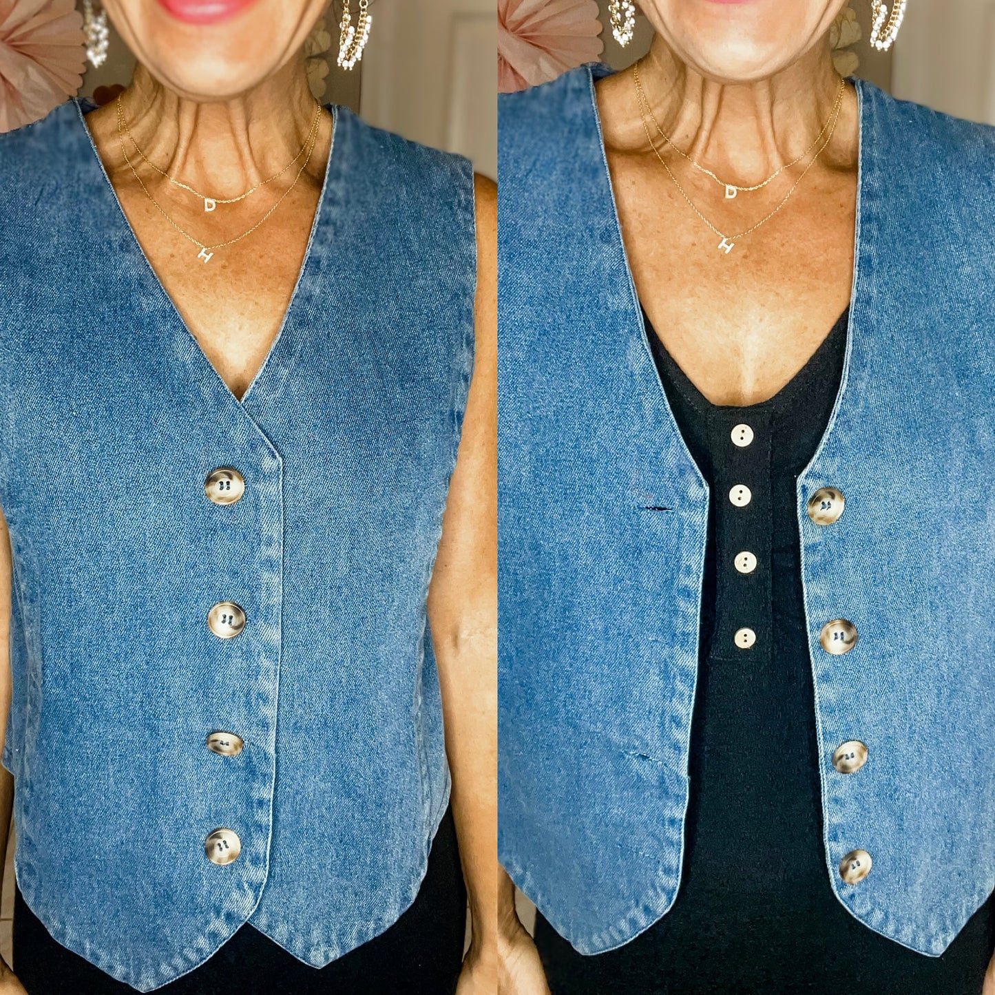 Robbie Button Down Denim Vest