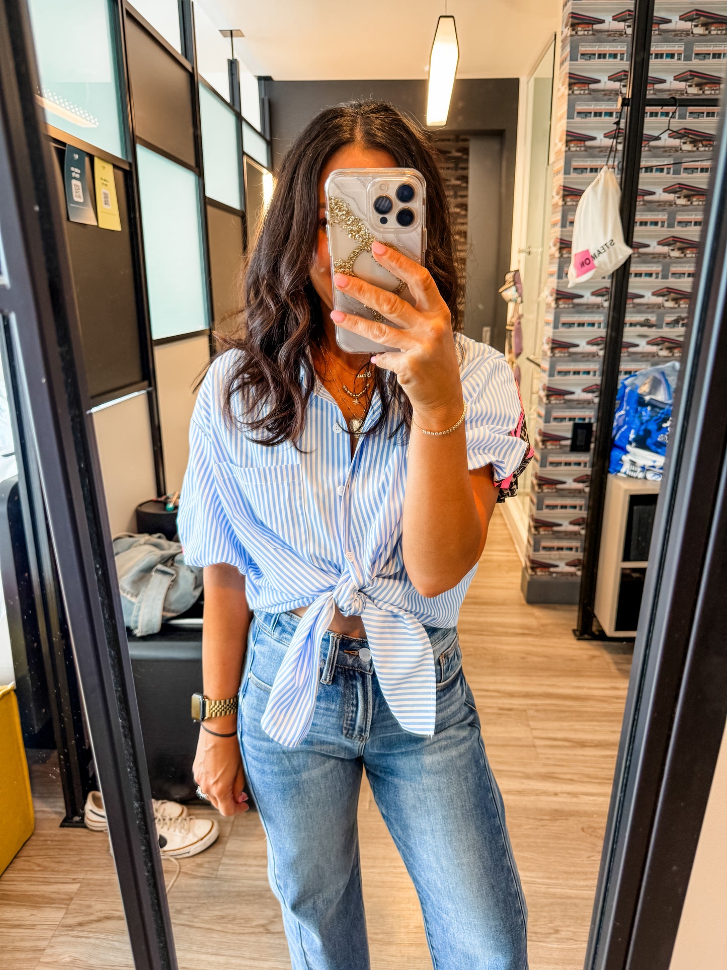 Wild Steak Button-Down Blouse