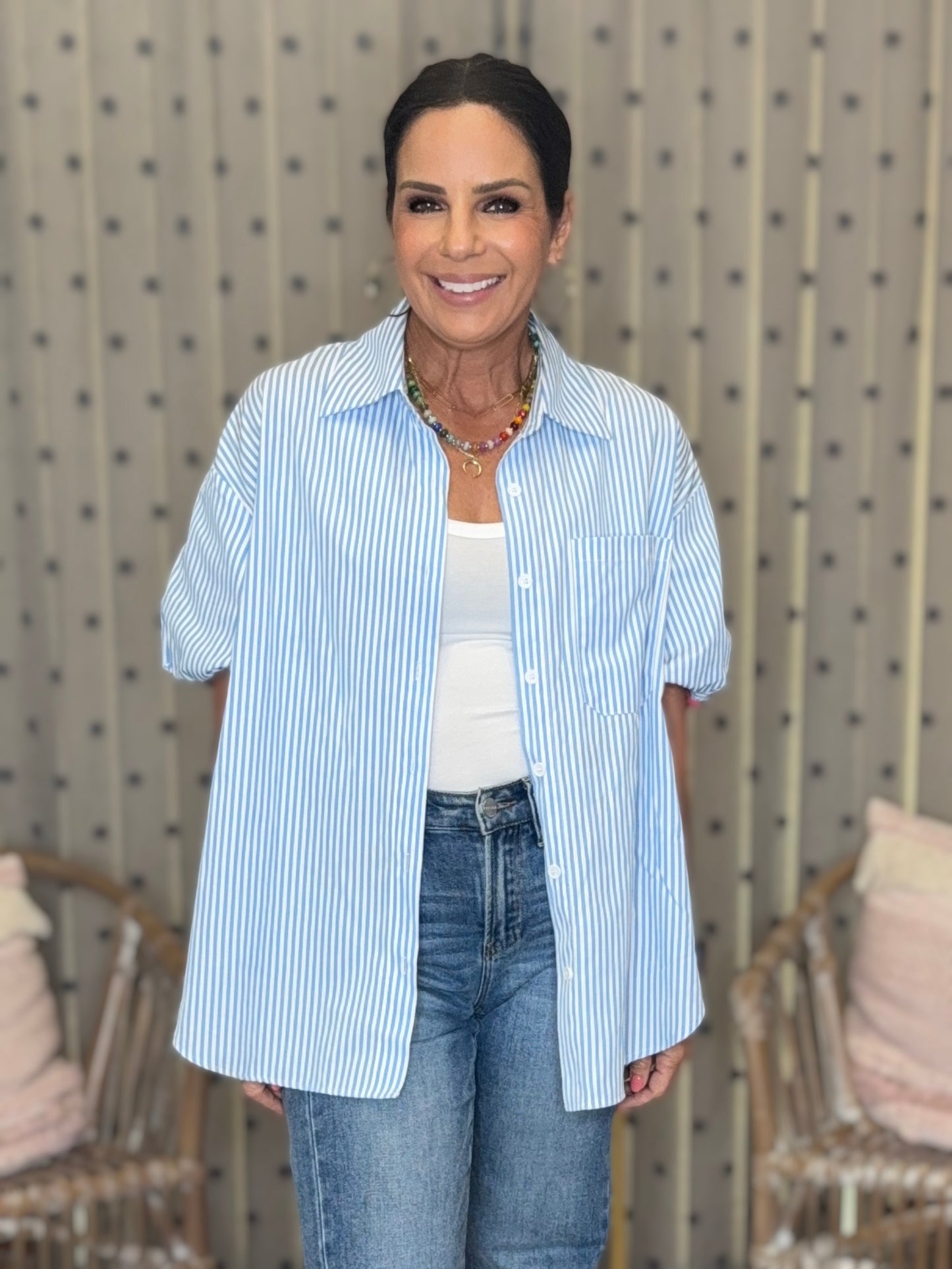 Wild Steak Button-Down Blouse