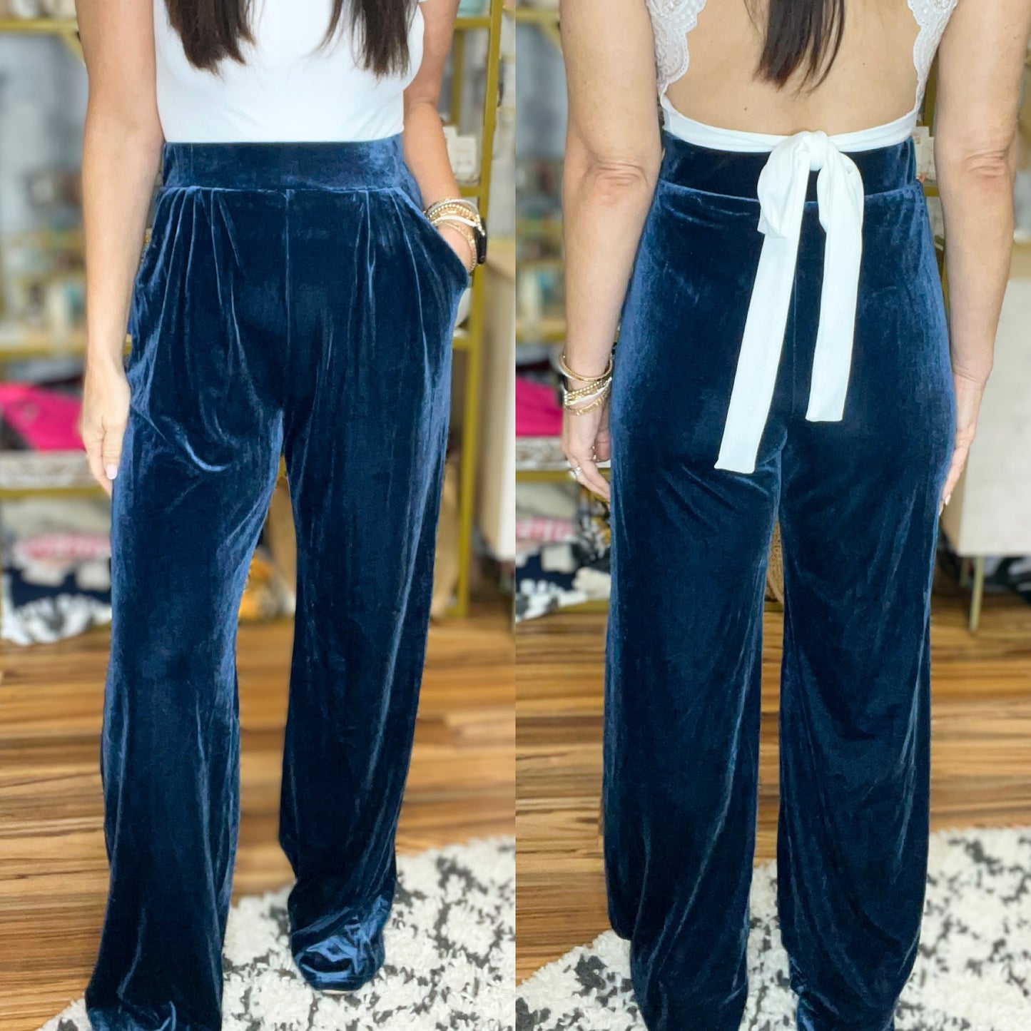 Rosario Velvet Wide Legged Pants