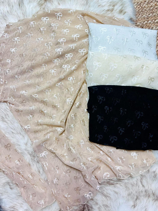 Lace Bow Top - 4 colors