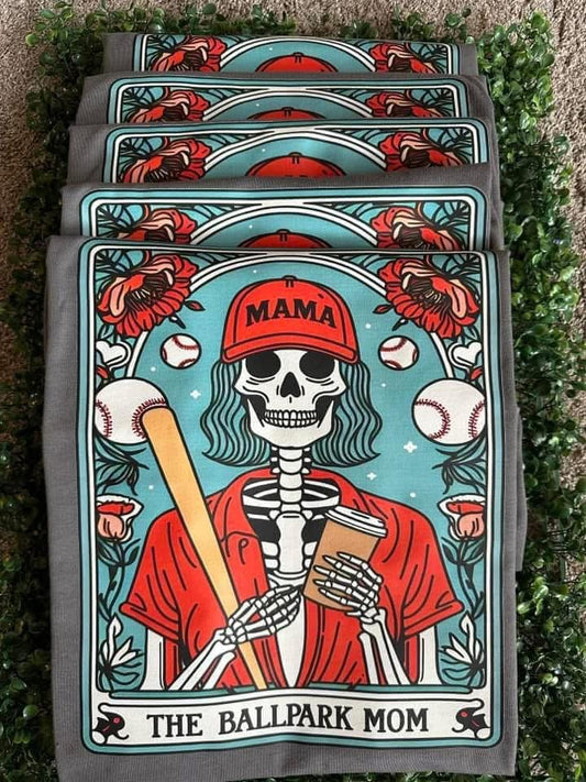 Skeleton Baseball Mama Tee