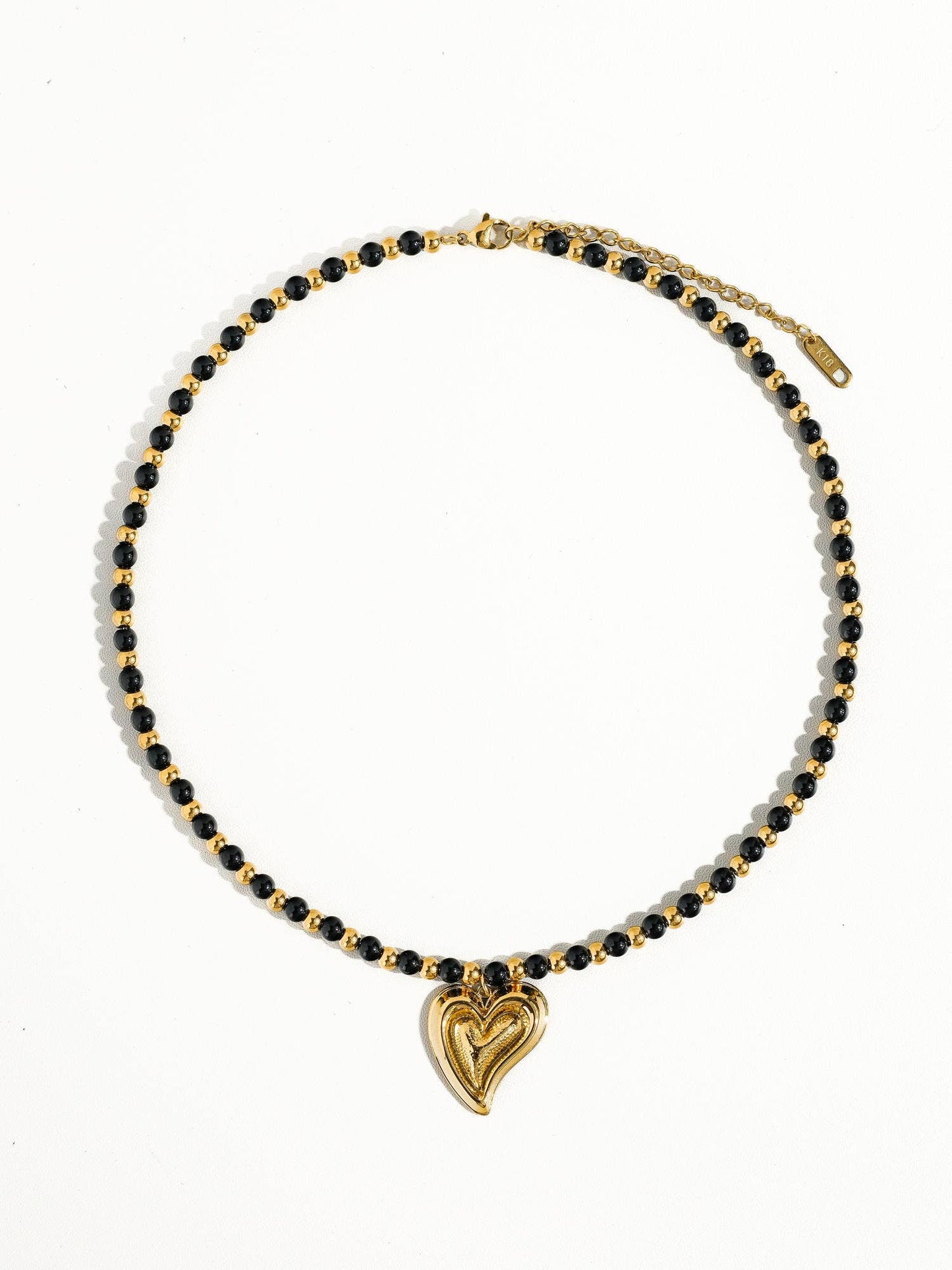 Sappho Gold Heart Beaded Necklace