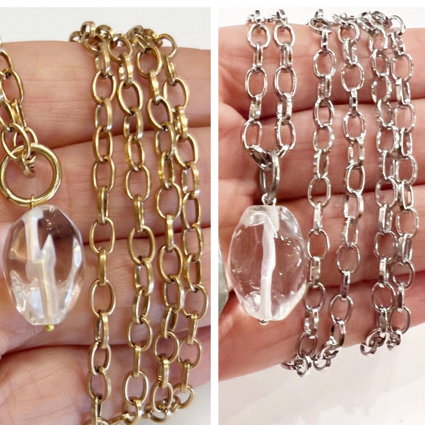 CRYSTAL QUARTZ | Layering Chain - 2 colors