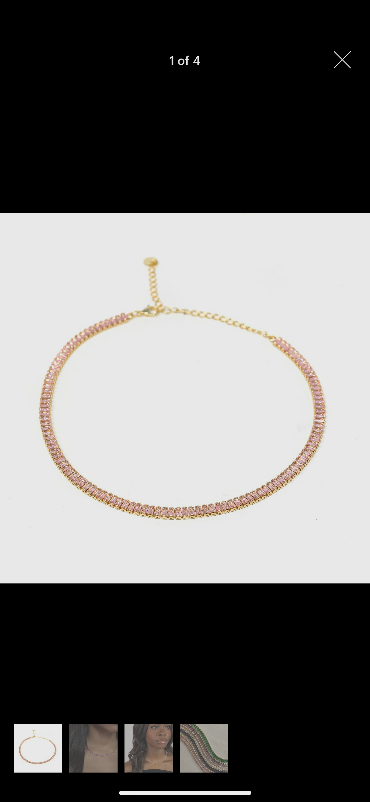 SisKiss Rose Baguette Burst Necklace