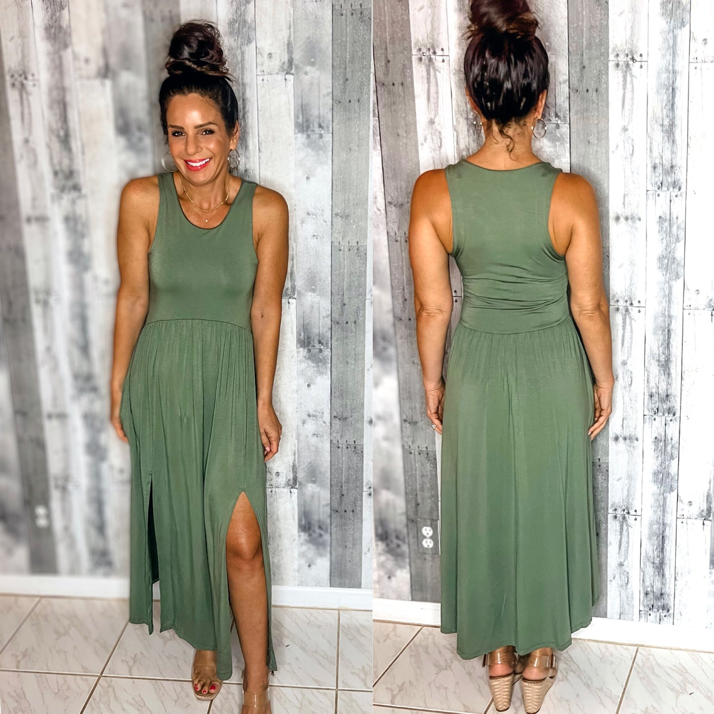 Olive Midi Dress - 2 colors