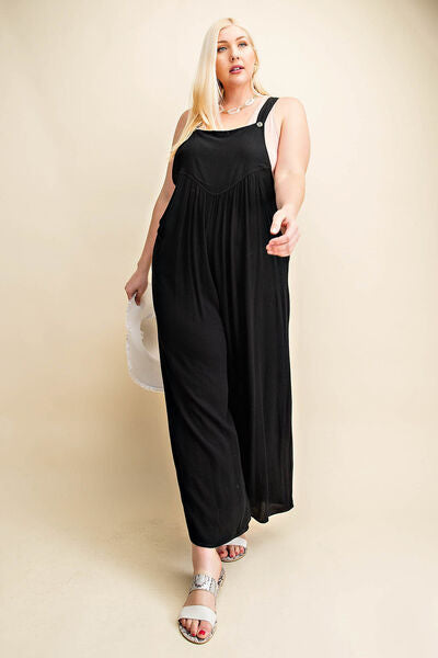 Kori Ruched Wide Leg Overalls