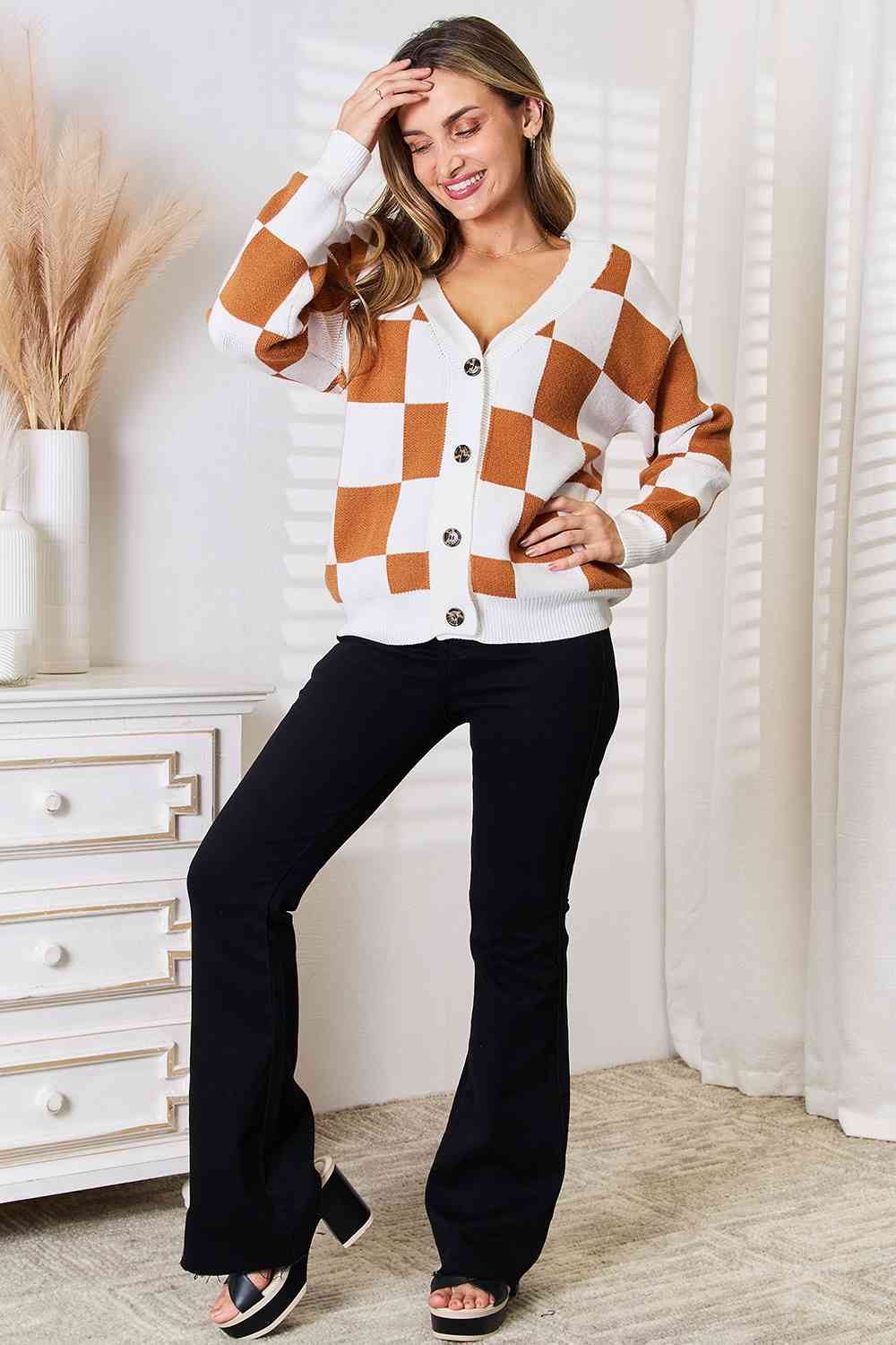 Jessel Checkered Cardigan