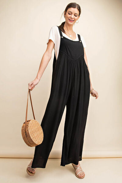 Kori Ruched Wide Leg Overalls