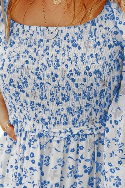 Kaila Smocked Floral Square Neck Dress - 5 colors