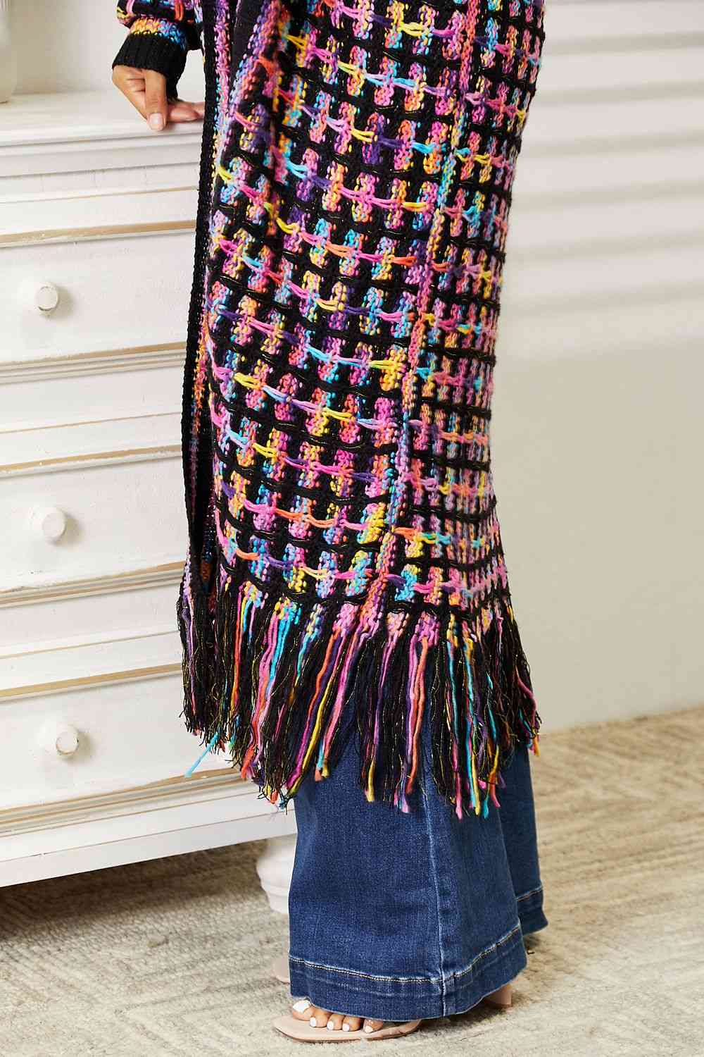 Gabrielle Multicolored Fringe Cardigan