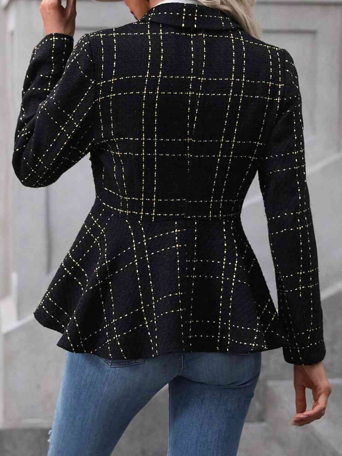 Kate Ruffle Hem Collared Blazer