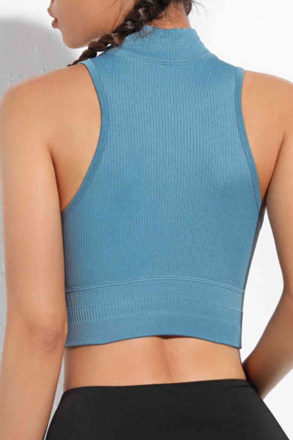 Mock Neck Ribbed Sports Tank - 2 colors