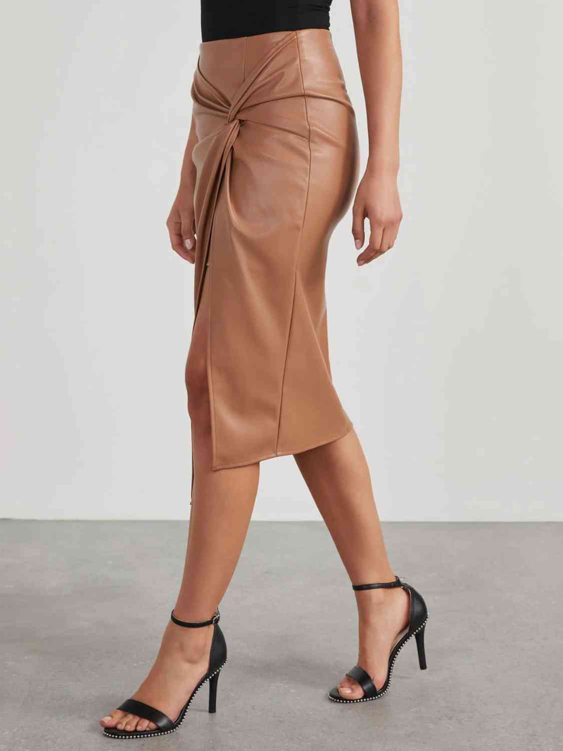 Tori Twist Detail High Waist Skirt