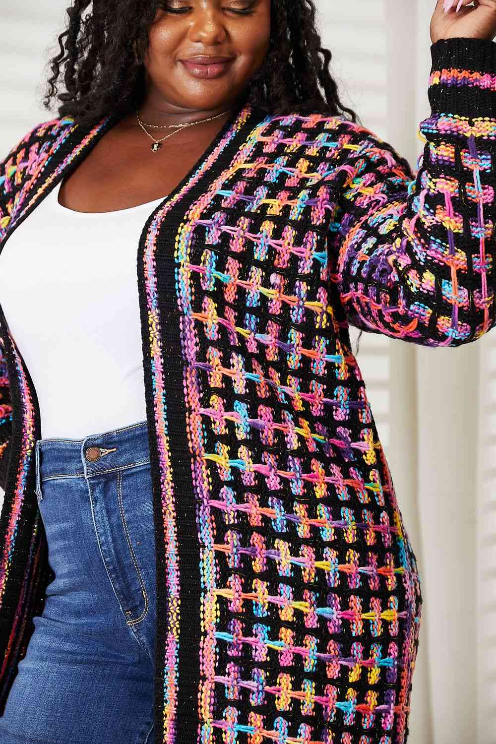 Gabrielle Multicolored Fringe Cardigan