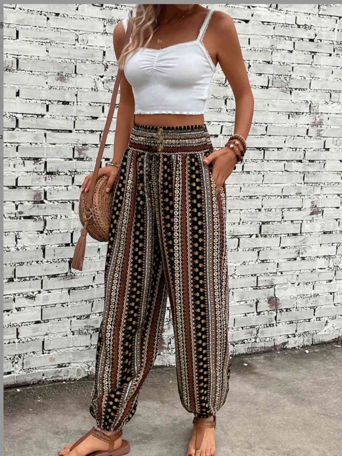 Whitney Printed High Waist Pants