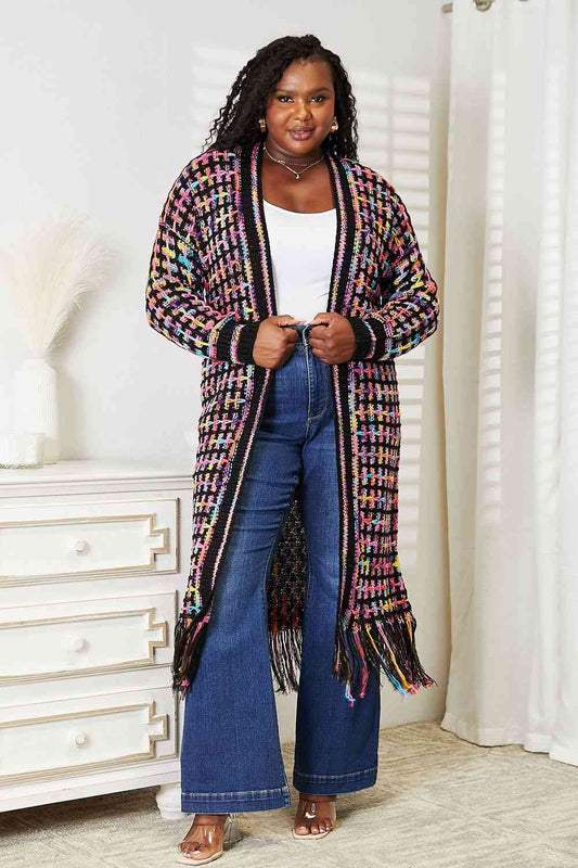 Gabrielle Multicolored Fringe Cardigan