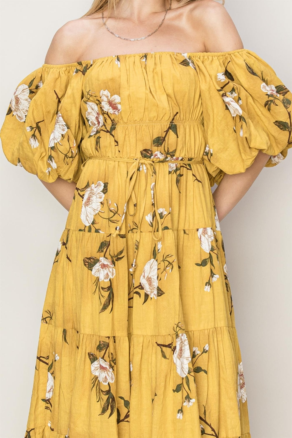 Brooke Floral Puff Sleeve Tiered Dress