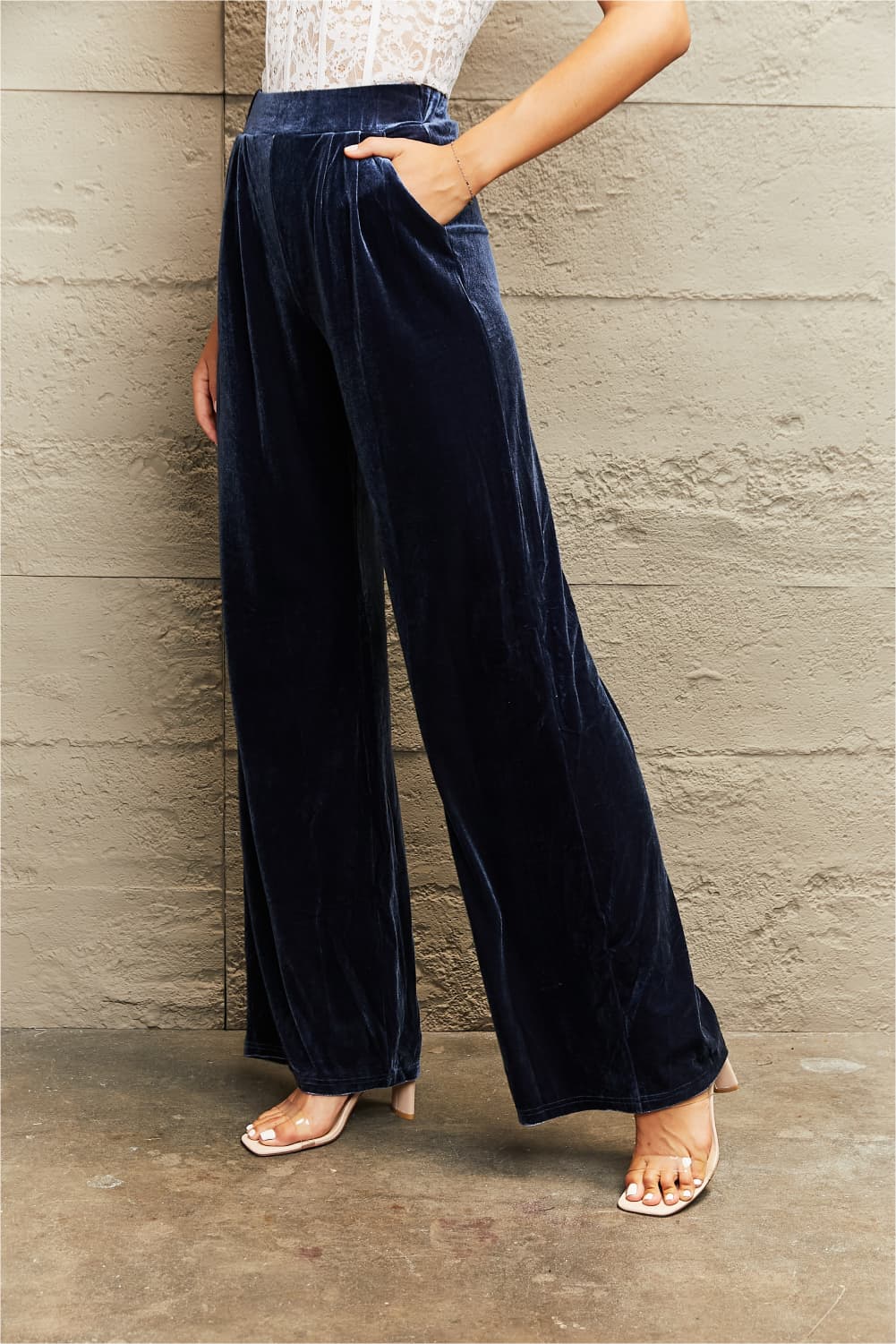 Rosario Velvet Wide Legged Pants