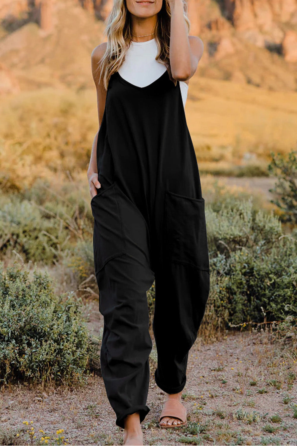 Kelsey V-Neck Sleeveless Jumpsuit