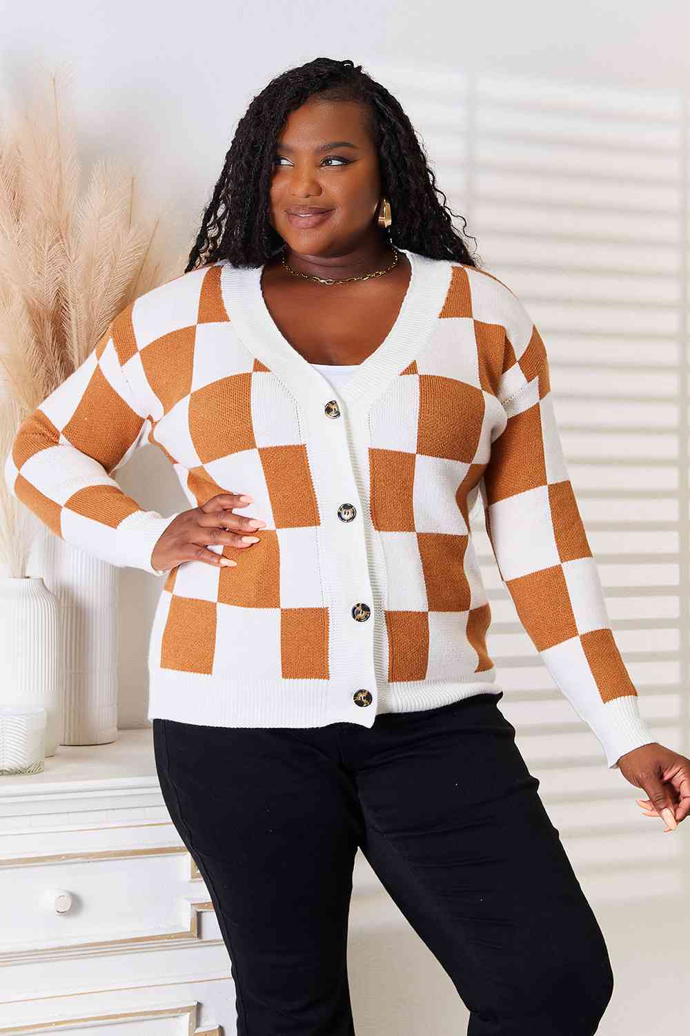 Jessel Checkered Cardigan