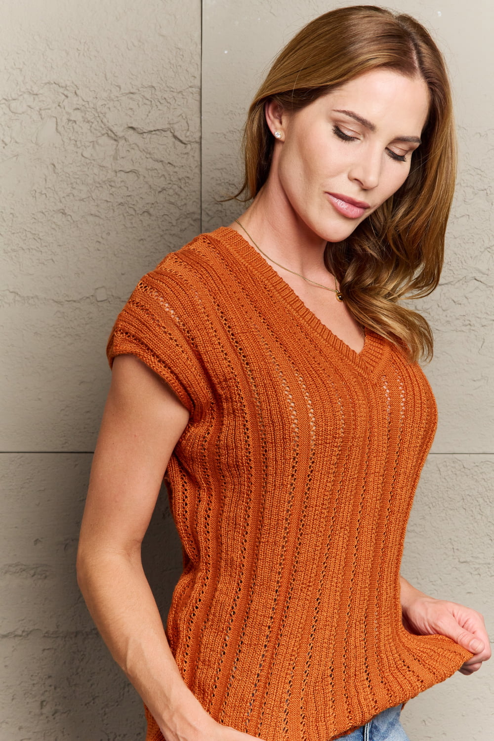 Mariska Casual Knit Sweater Vest