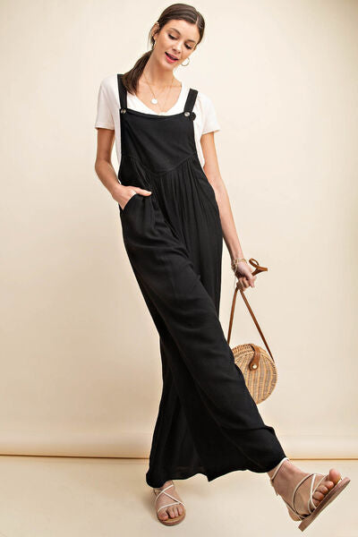 Kori Ruched Wide Leg Overalls