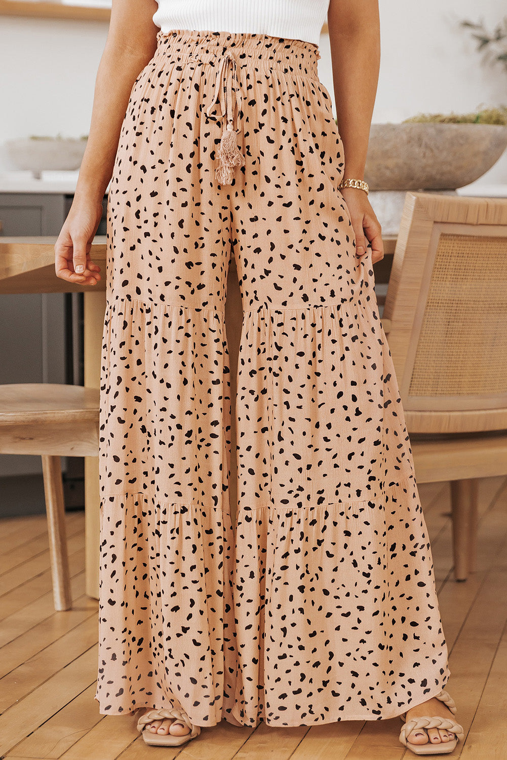 Jones Printed Wide Tiered Pants