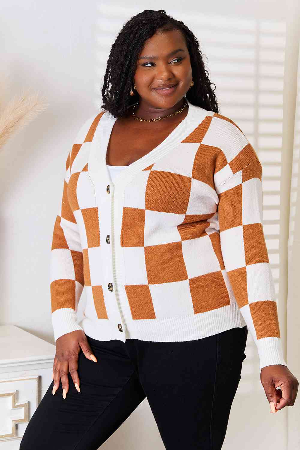 Jessel Checkered Cardigan