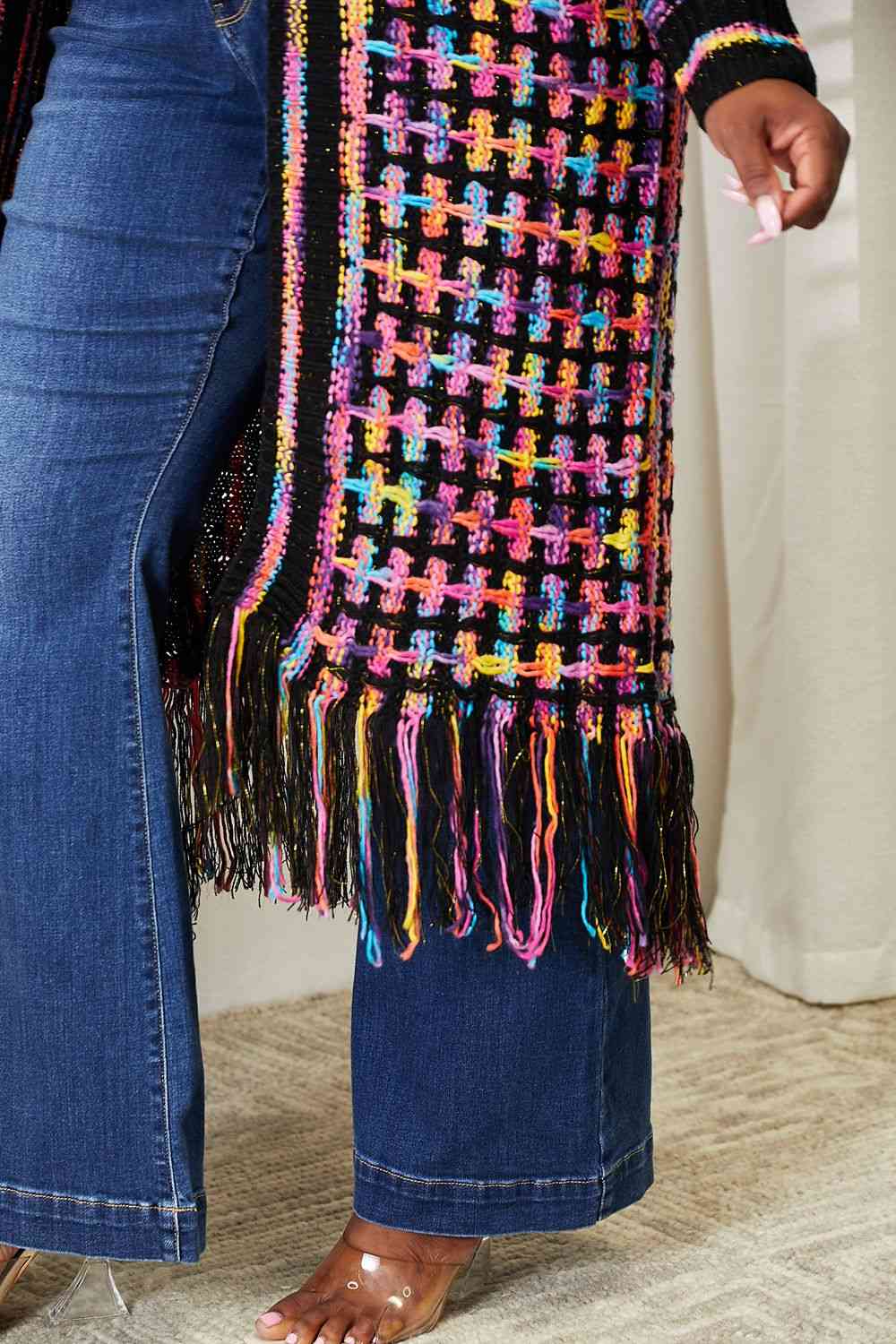 Gabrielle Multicolored Fringe Cardigan