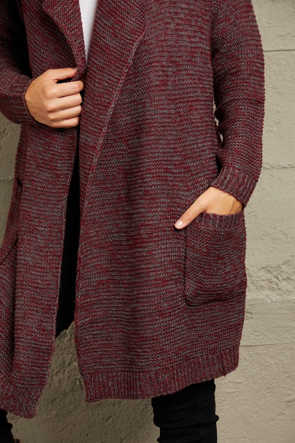 Luna Knit Sweater Cardigan - burgundy