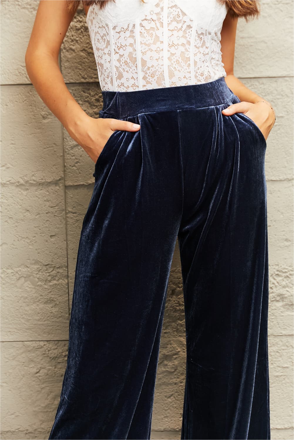 Rosario Velvet Wide Legged Pants