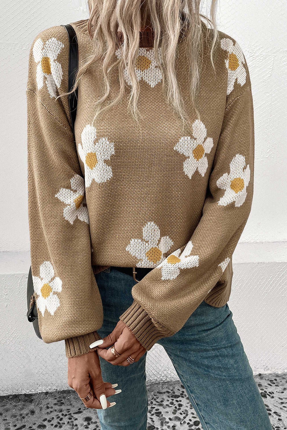 Janie Floral Dropped Shoulder Sweater