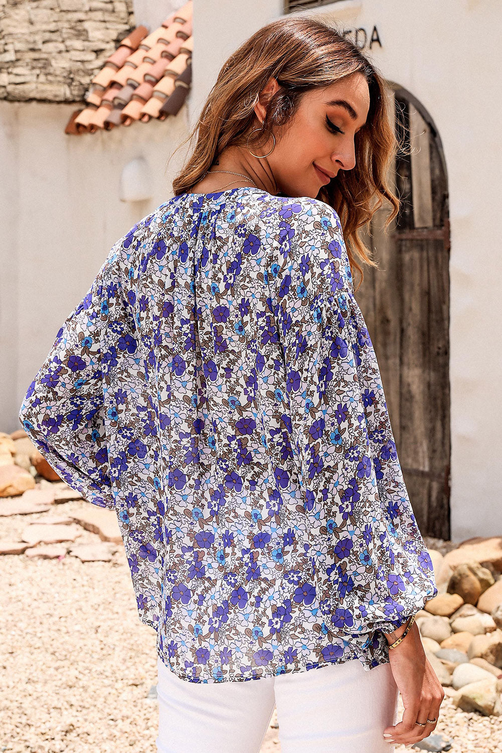 Rachelle Floral Balloon Sleeve Blouse