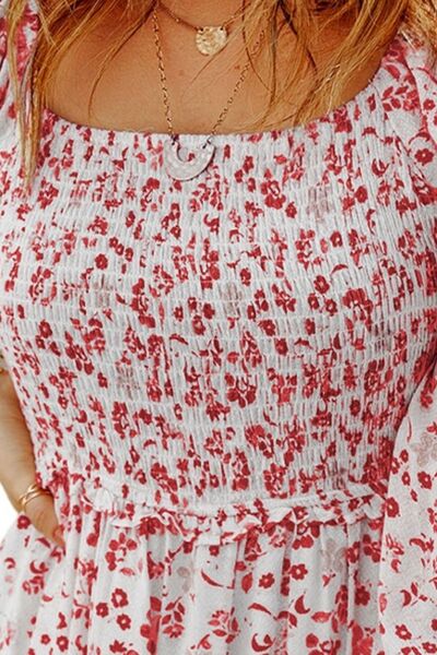 Kaila Smocked Floral Square Neck Dress - 5 colors