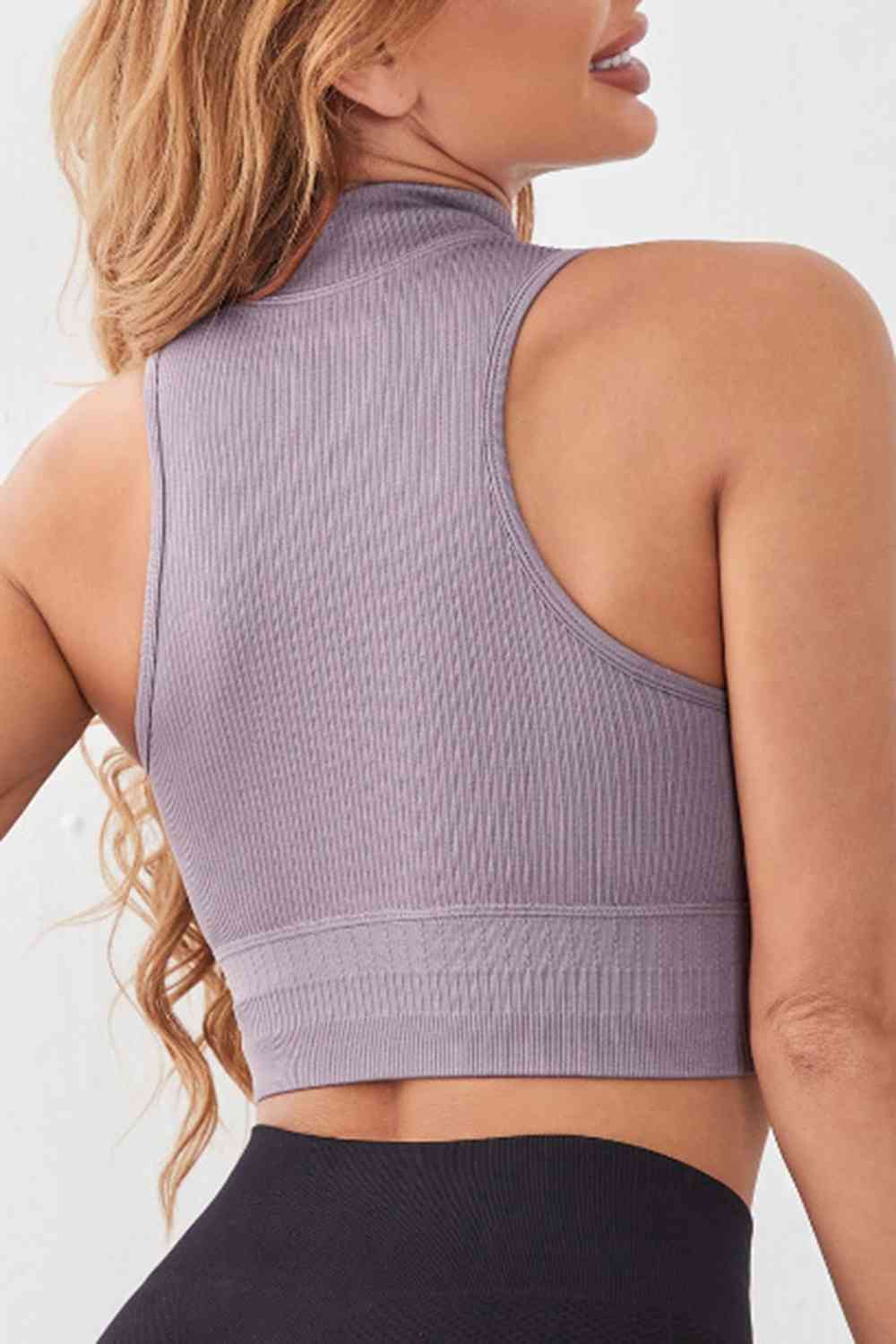 Mock Neck Ribbed Sports Tank - 2 colors