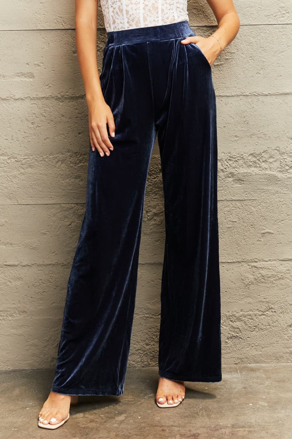 Rosario Velvet Wide Legged Pants