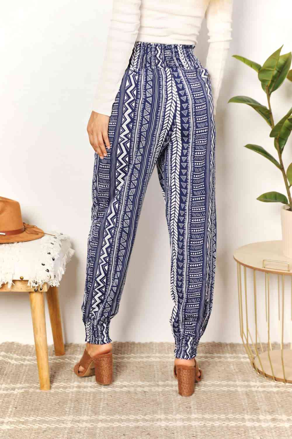 Hailee Geometric Print Tassel High-Rise Pants