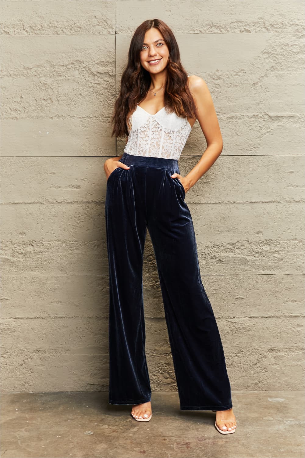 Rosario Velvet Wide Legged Pants