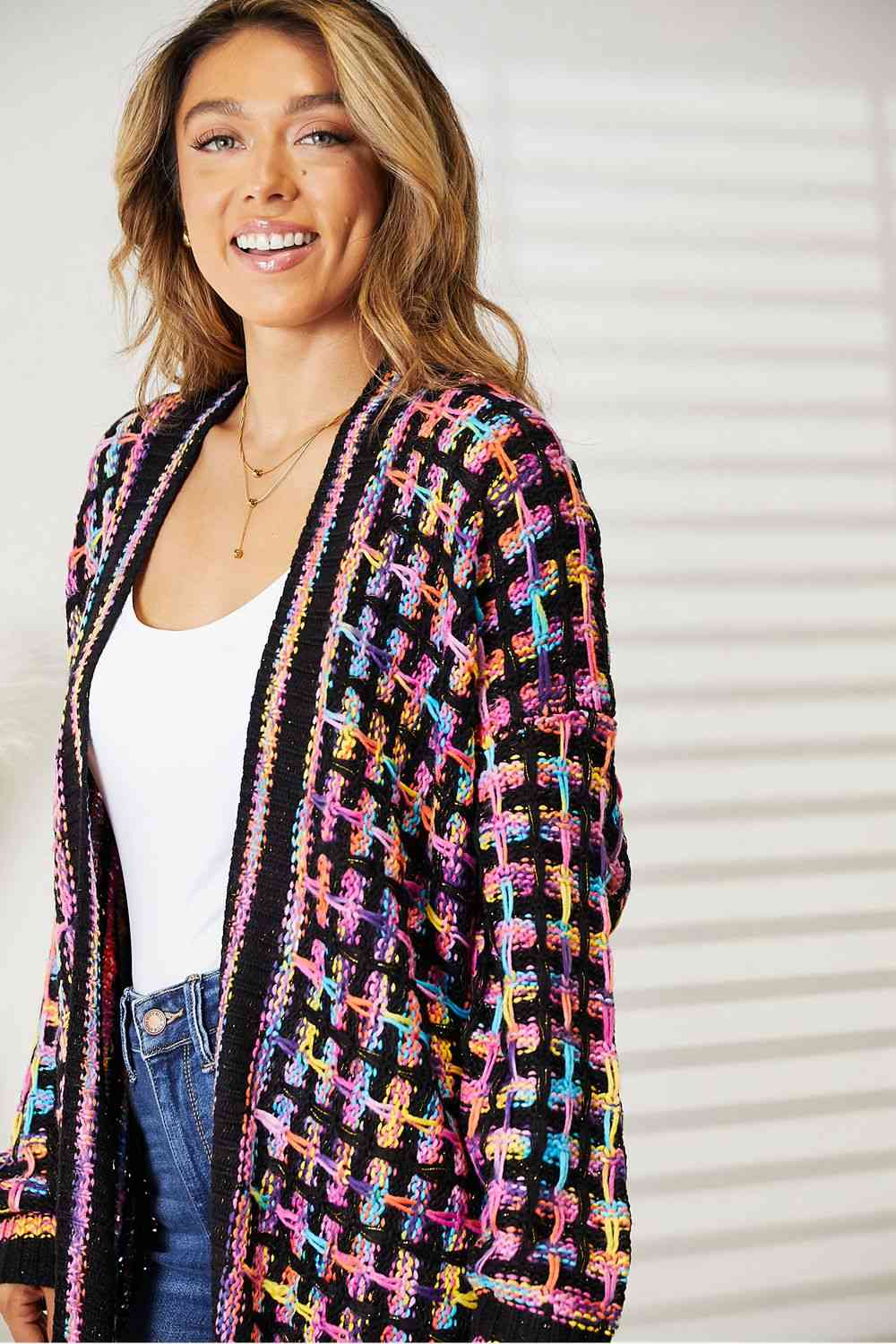 Gabrielle Multicolored Fringe Cardigan